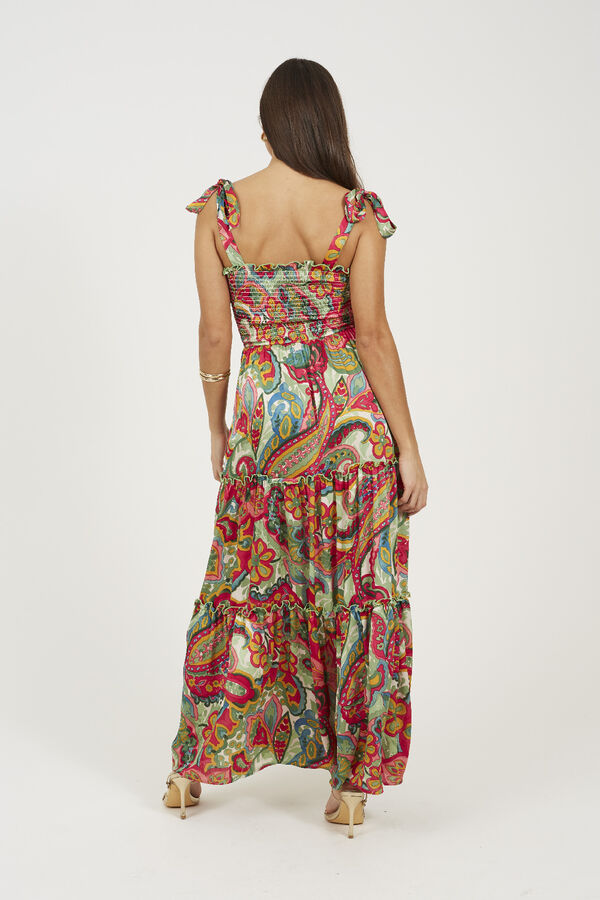 Brave Soul Vestido largo con fruncido en el pecho blanco