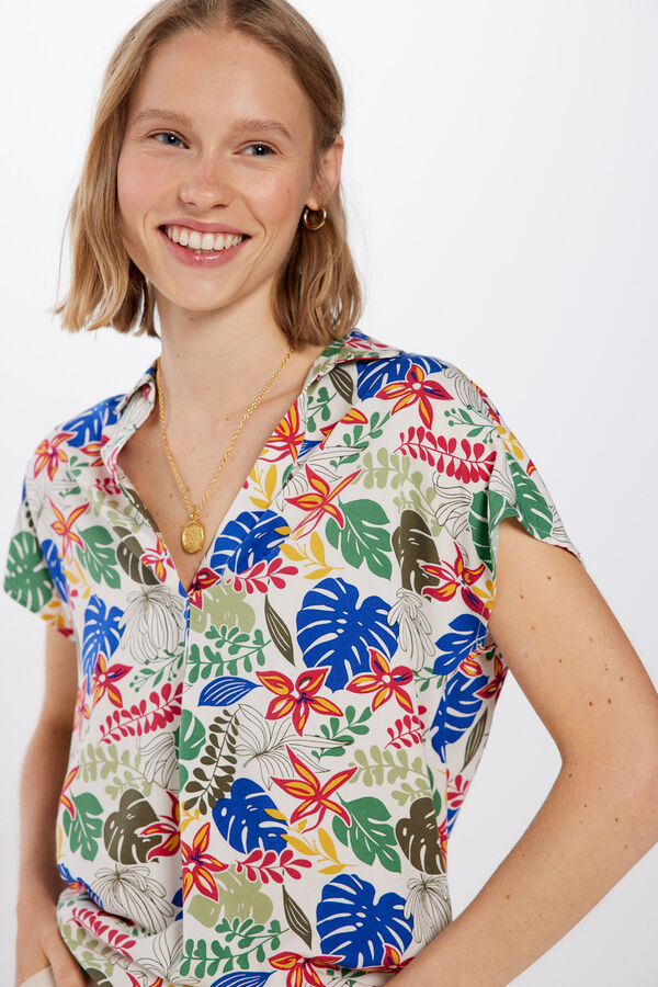 Springfield Blusa Polo Fluida bege