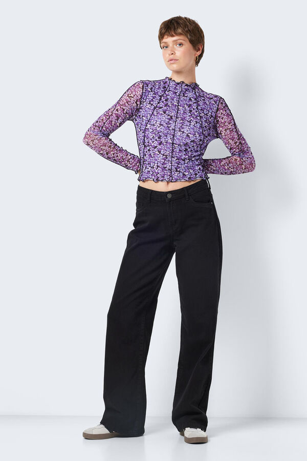 Springfield Top de mesh manga larga morado