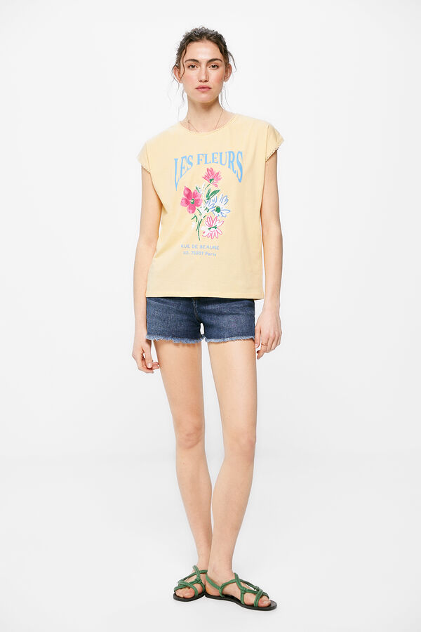 Springfield T-shirt "Les Fleurs" mostarda