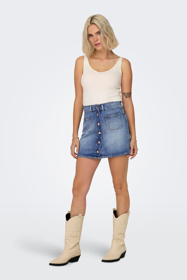 Only Saia mini denim azul