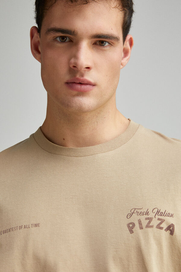 Springfield Camiseta pizza beige
