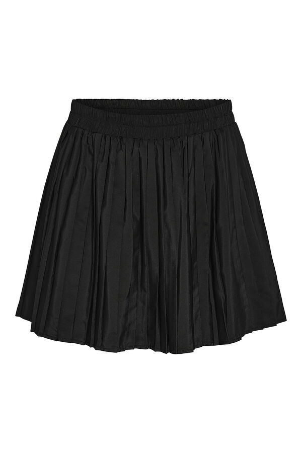 Noisy May Saia curta fluida plissada com cintura el&aacute;stica preto