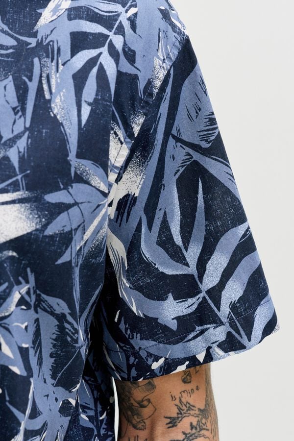 Jack & Jones Camisa regular fit estampada azul