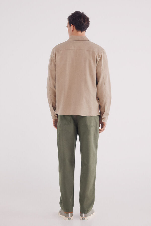 Springfield Calça reta de lona bege