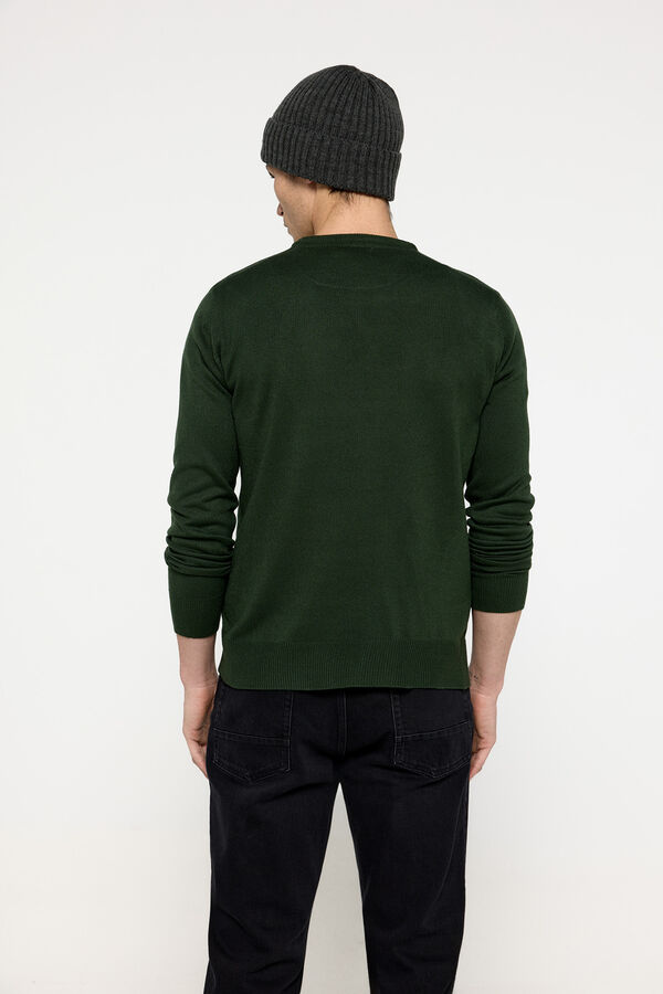 Brave Soul Jersey b&aacute;sico con cuello caja verde