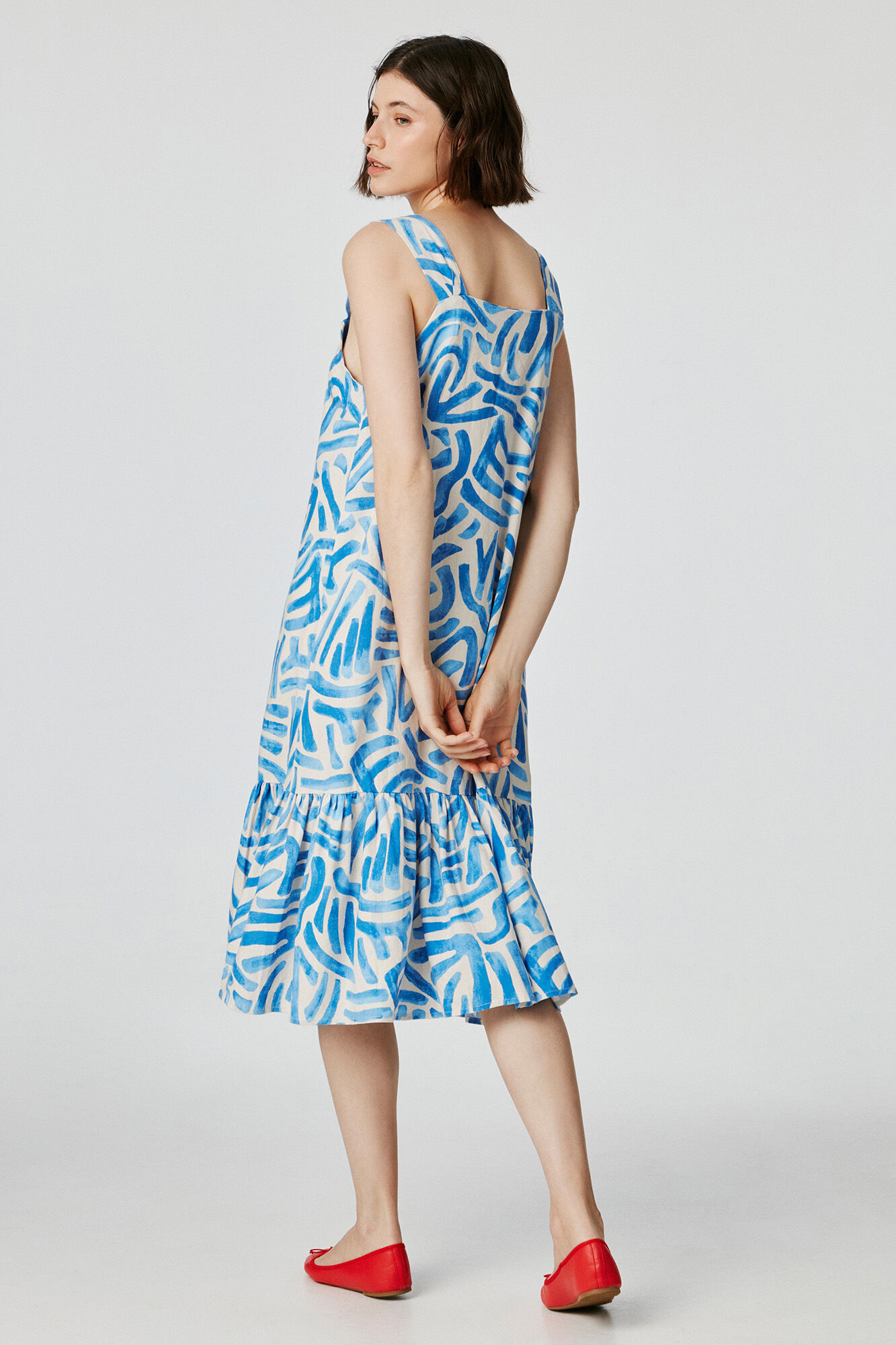 Pieces Vestido de tirante com decote quadrado