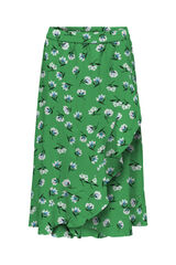 Only Falda midi volante verde