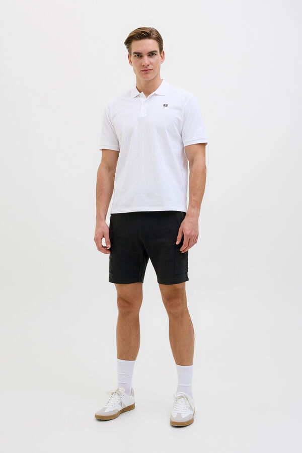 JJ REBEL Bermuda cargo em felpa regular fit preto