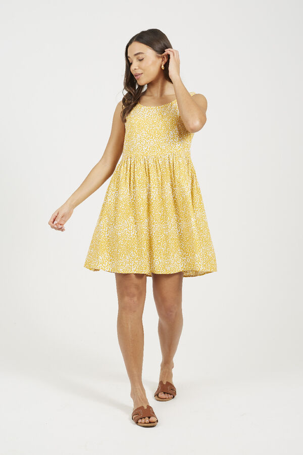 Brave Soul Vestido bata mangas amarelo