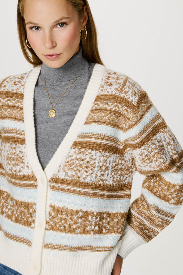 Jack & Jones C&aacute;rdigan jacquard blanco