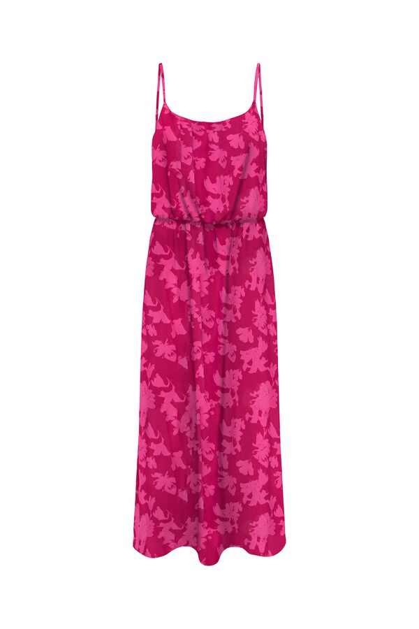 Only Vestido comprido com al&ccedil;as rosa
