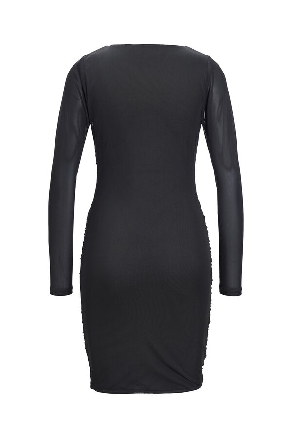 Jack & Jones Vestido corto de malla forrado de mujer negro