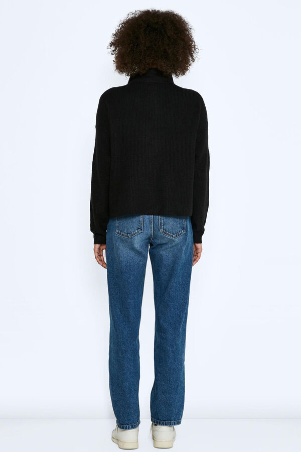 Noisy May Camisola de malha oversize de gola alta preto