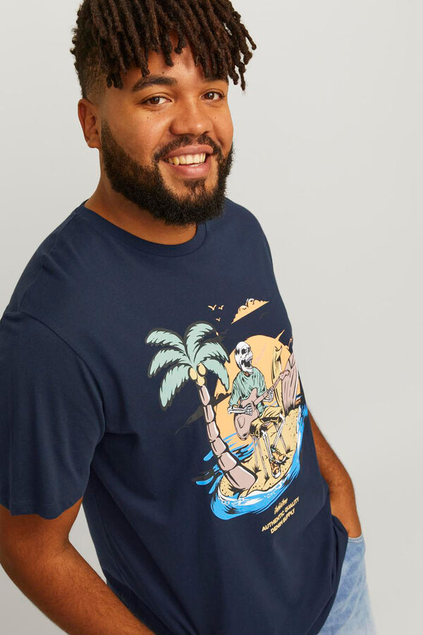 Jack & Jones PLUS Camiseta est&aacute;ndar fit Zion Plus azul