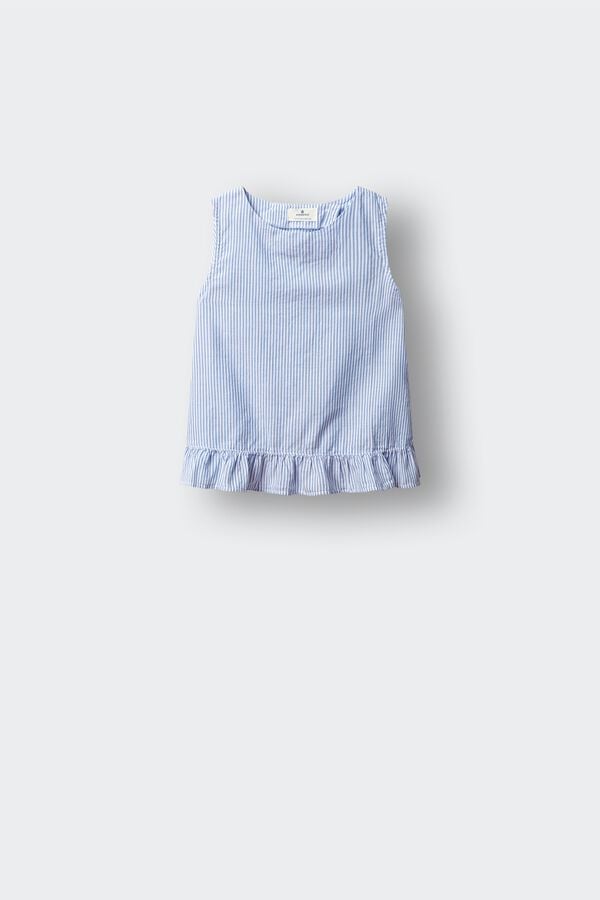Springfield Kids Blusa de riscas oxford menina azul