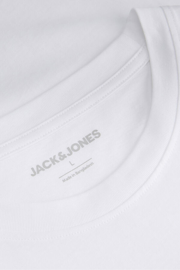 Jack & Jones Camiseta b&aacute;sica con logo blanco