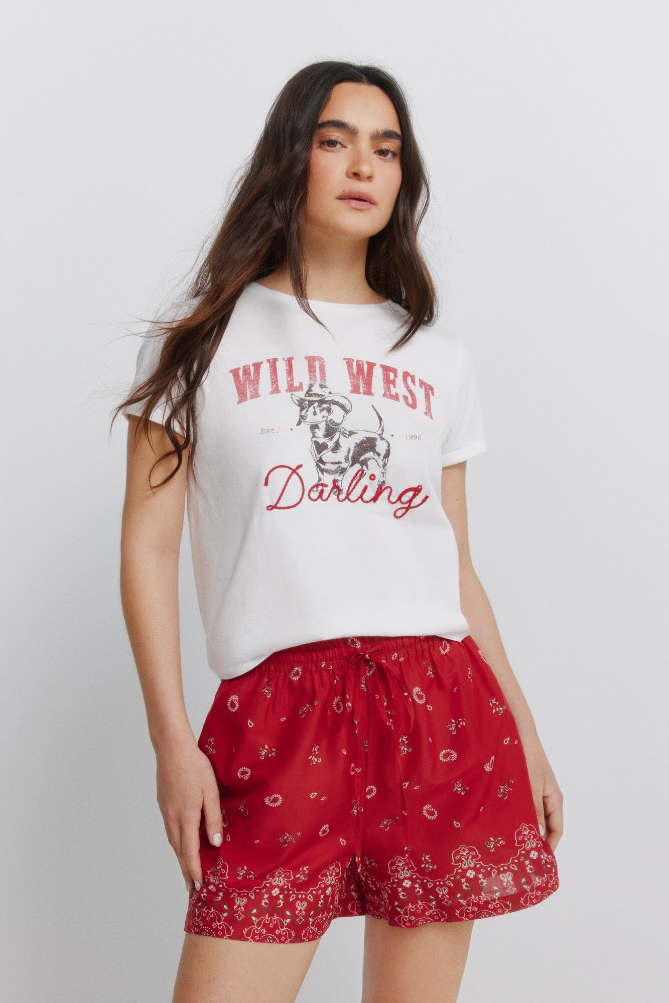 Springfield Camiseta manga corta algod&oacute;n "cowgirl"