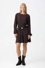 Tiffosi Vestido con Detalles Met&aacute;licos marr&oacute;n