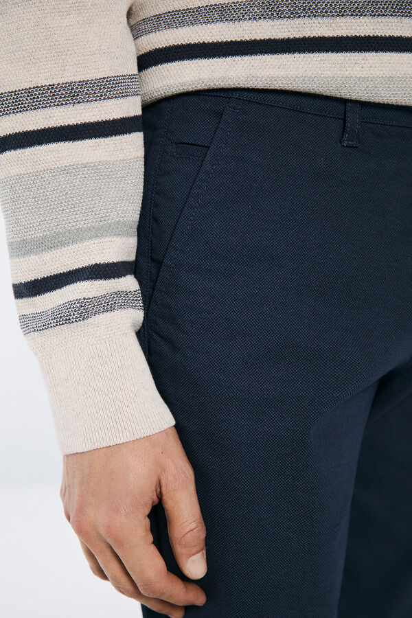 Springfield Pantal&oacute;n chino microestampado slim fit azul