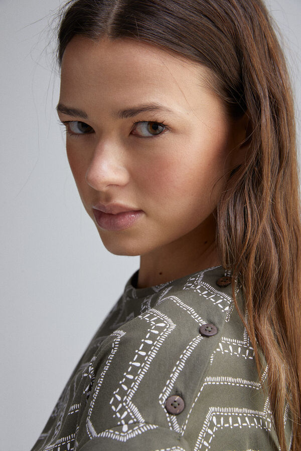 Springfield Camiseta manga vuelta botones hombro kaki