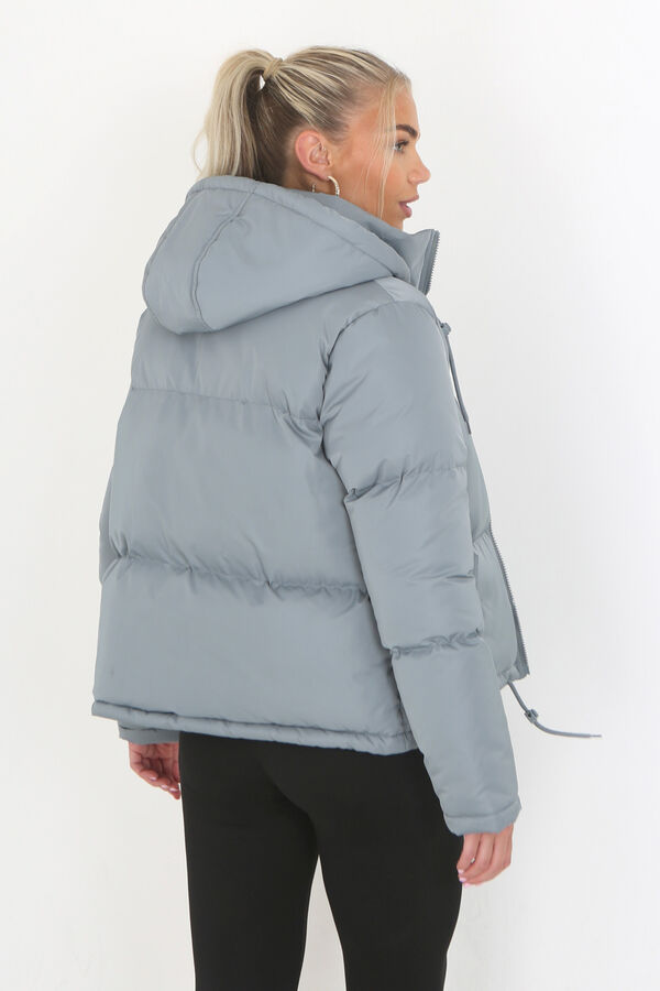 Brave Soul Plum&iacute;fero acolchado con capucha azul