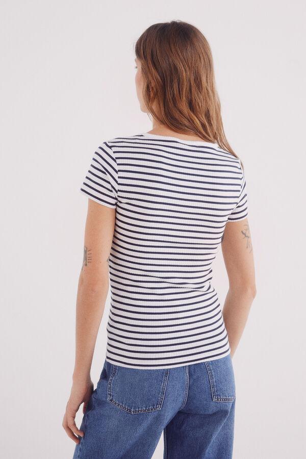 Springfield Camiseta escote redondo canal&eacute; azul