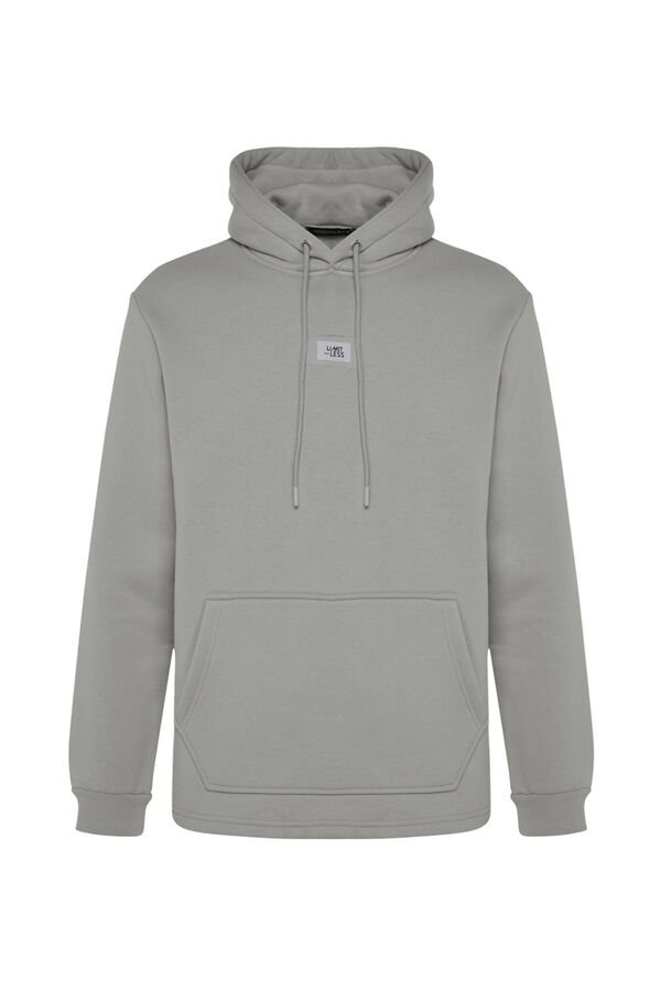 Trendyol Sudadera polar con capucha gris