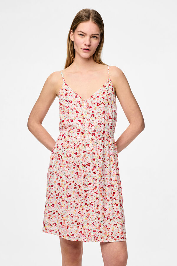 Pieces Vestido midi de tirantes blanco
