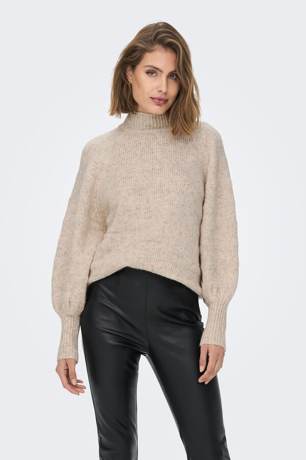 Only Camisola de malha gola alta cinzento