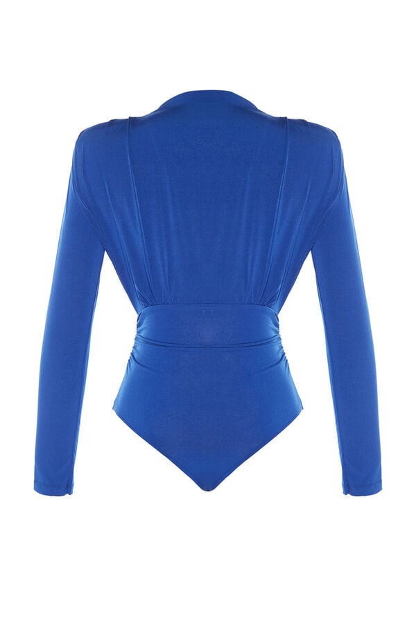 Trendyol Body de malha com drapeado azul
