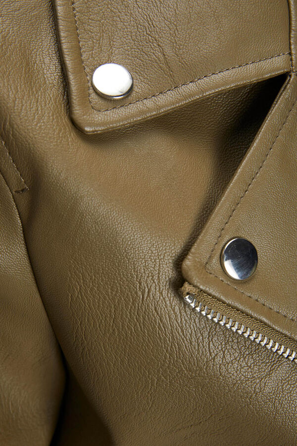 Jack & Jones Casaco estilo biker de efeito pele verde