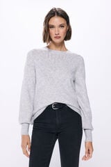 Springfield Su&eacute;ter com detalhe Pointelle cinzento