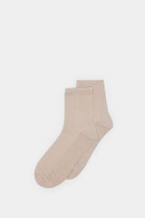 Springfield Meia longa de lurex camel