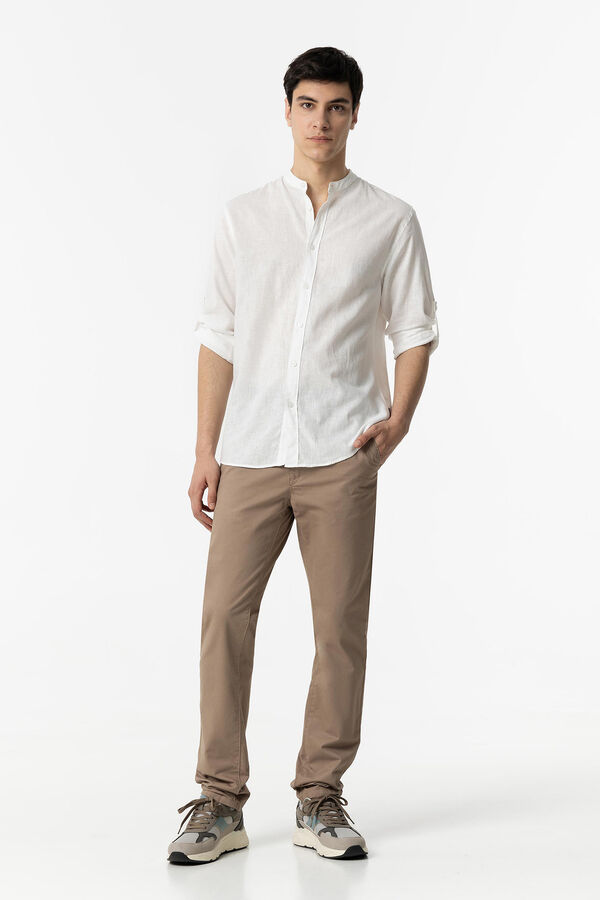 Tiffosi Camisa Regular Fit Linho branco