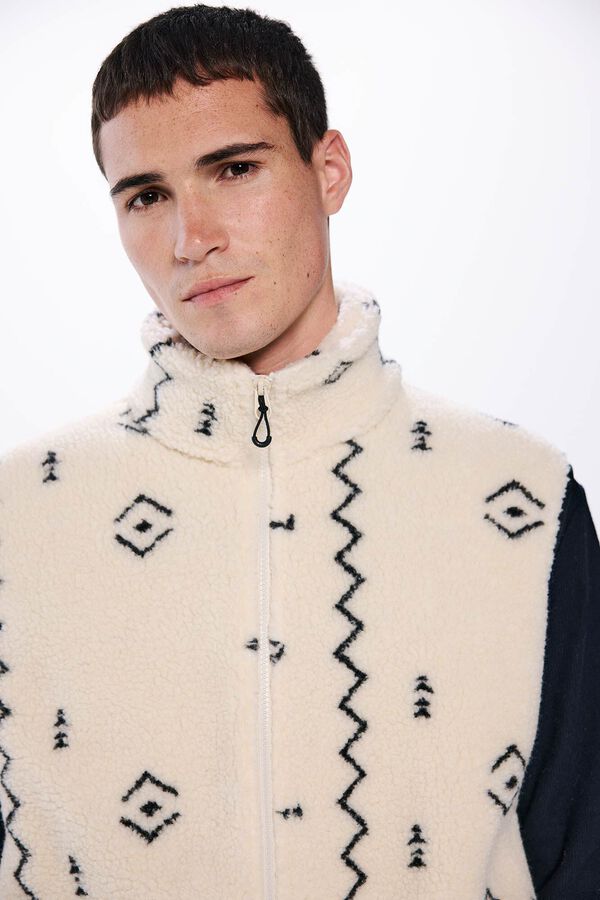 Springfield Chaleco borrego jacquard beige