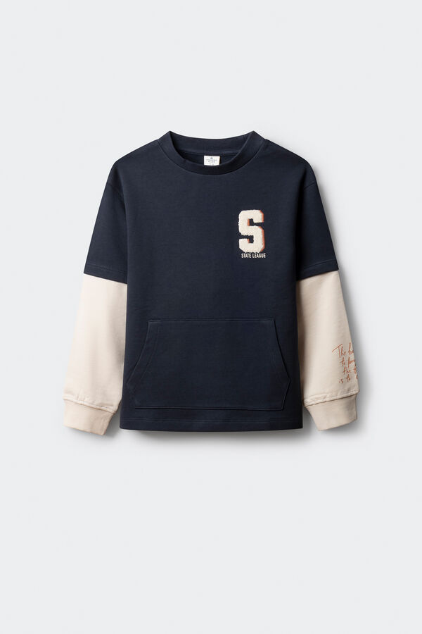 Springfield Kids Sweatshirt de duas camadas para meninos azul