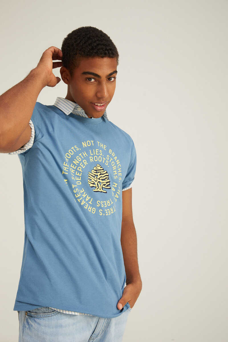 Springfield Camiseta árbol espiral azul medio
