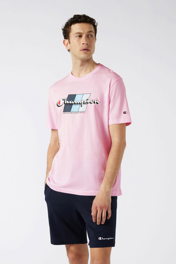 Champion Camiseta de algod&oacute;n hombre rosa