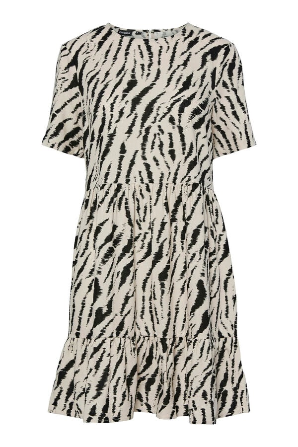 Pieces Vestido animal print bege