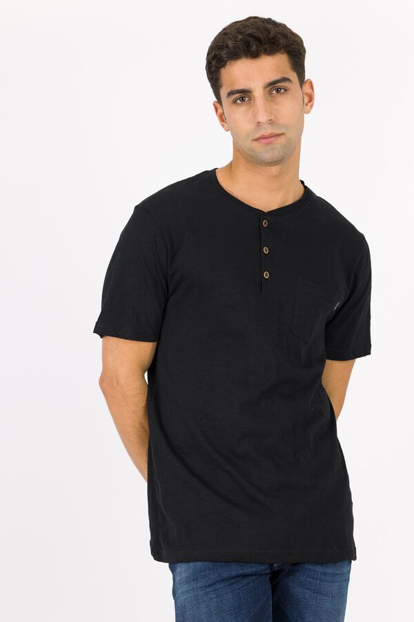 Tiffosi Camiseta cuello panadero negro