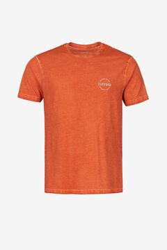 Springfield Camiseta Efecto Lavado con Estampado naranja