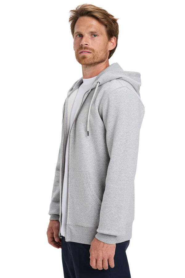 Quiksilver ZipChest Logo - Sudadera con capucha y cremallera para hombre gris