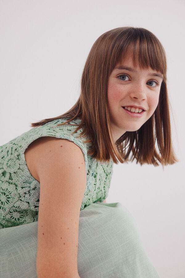 Springfield Kids Vestido crochet ni&ntilde;a verde