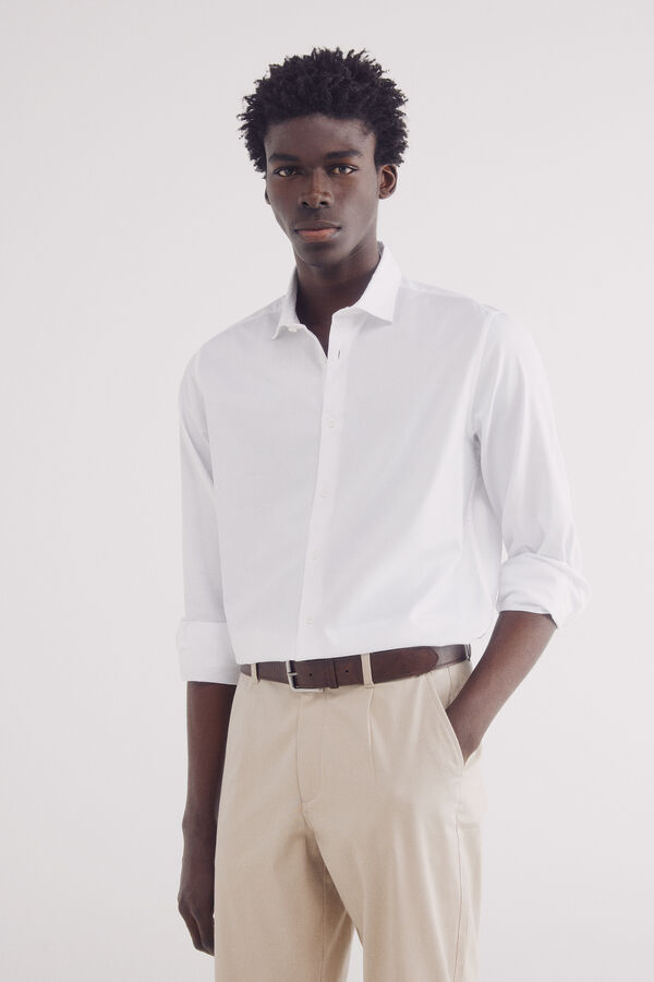 Springfield Camisa vestir estructura blanco