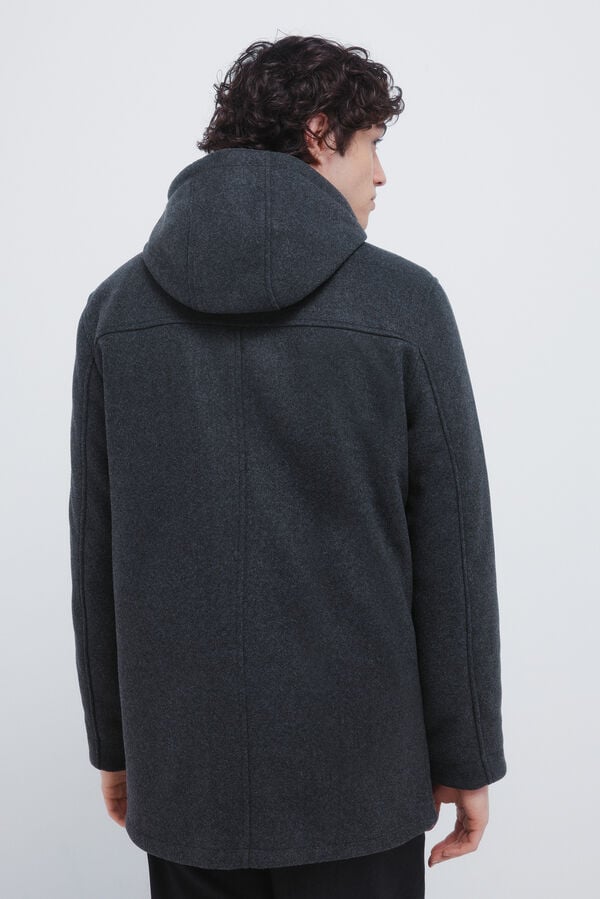 Springfield Parka longa com efeito de l&atilde; cinzento