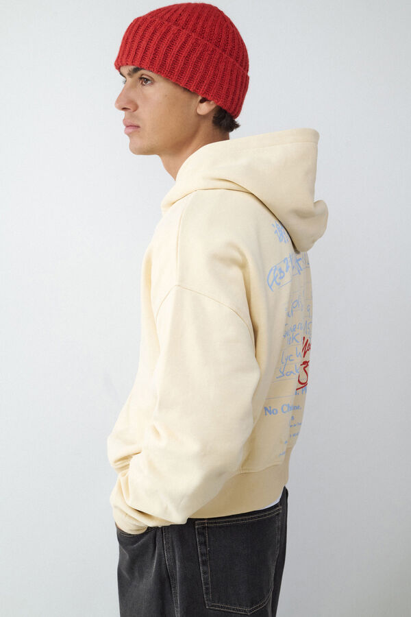 Balmohk Sweatshirt com capuz estampado bege