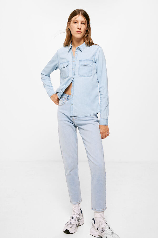 Springfield Camisa Vaquera Bolsillos Sobre azul