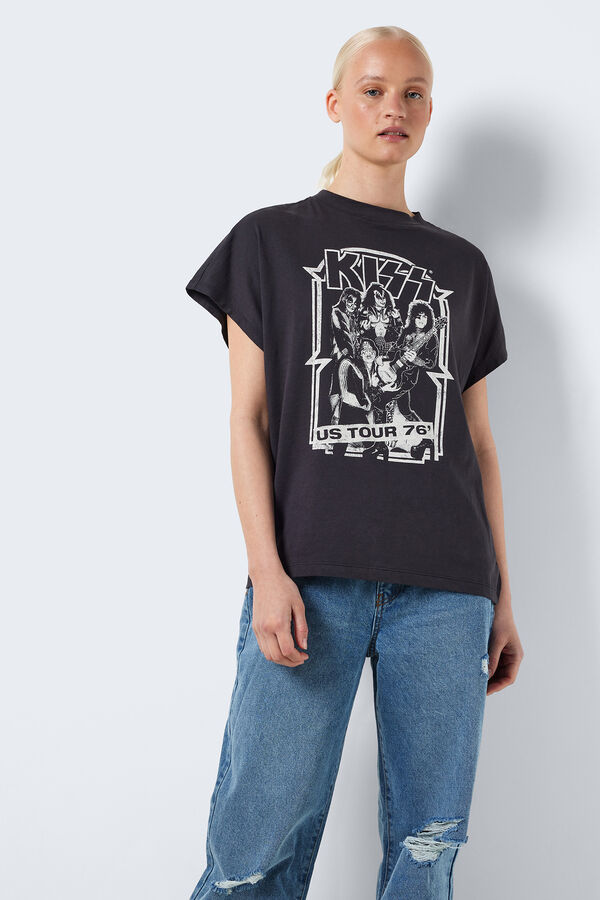 Noisy May T-shirt manga curta "KISS" cinzento