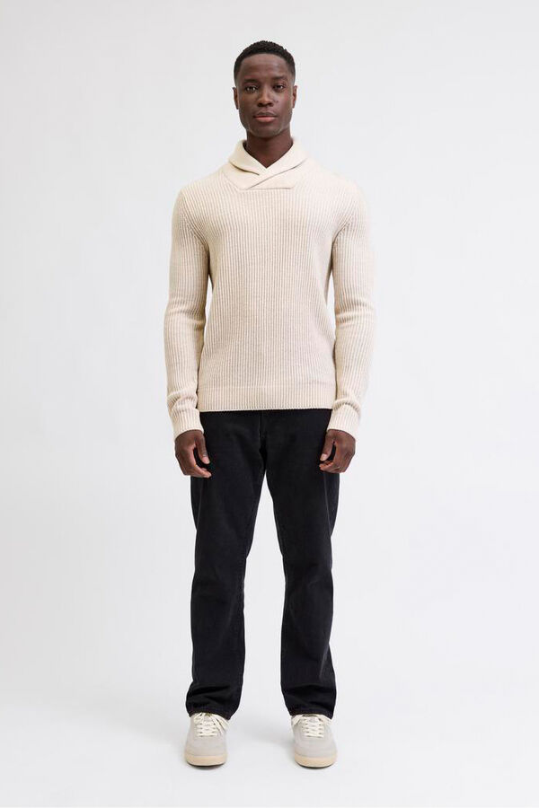 JJ REBEL Jersey de punto cuello cruzado gris